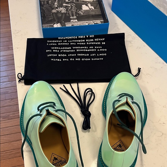 FLUEVOG BRAND NEW IN BOX WINNIE MINT GREEN SHOE women’s 9 men’s 7 - Picture 6 of 7